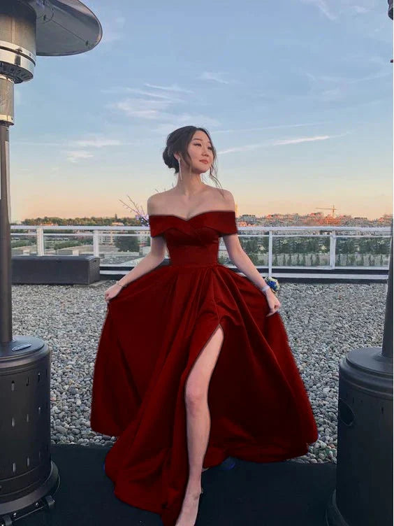 Off The Shoulder Royal Blue Classy Prom Dress