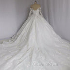 Off The Shoulder Royal Train Lace Wedding Dress Ball Gowns