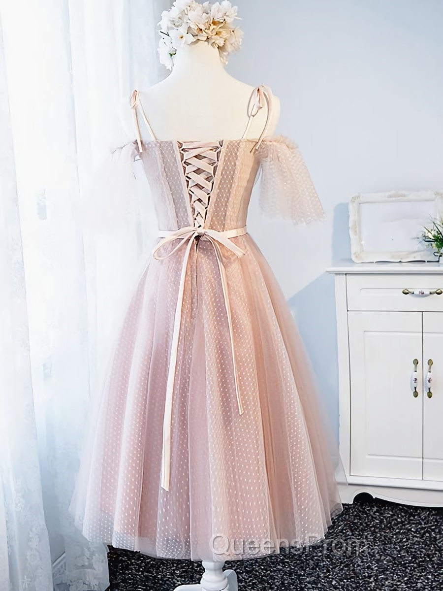 Off the Shoulder Short Pink Evening Prom Dress with Corset Back, Short Pink Formal Graduation Bridesmaid Dress Secondary image