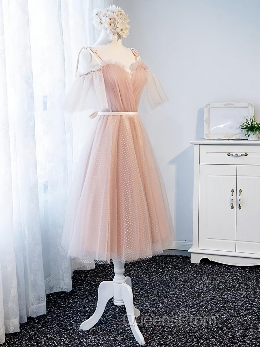 Off the Shoulder Short Pink Evening Prom Dress with Corset Back, Short Pink Formal Graduation Bridesmaid Dress