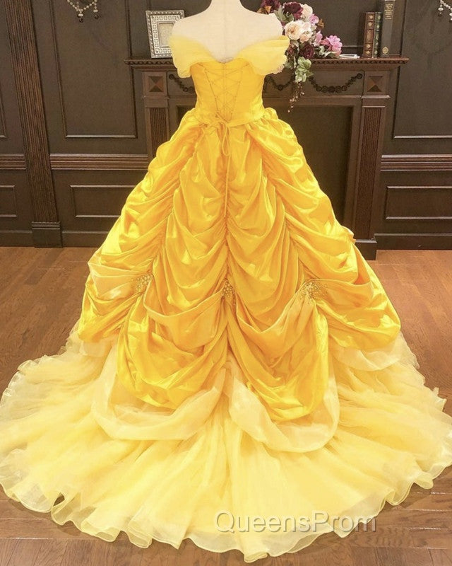 Off The Shoulder Taffeta Ball Gown Quinceanera Dress Yellow Secondary image