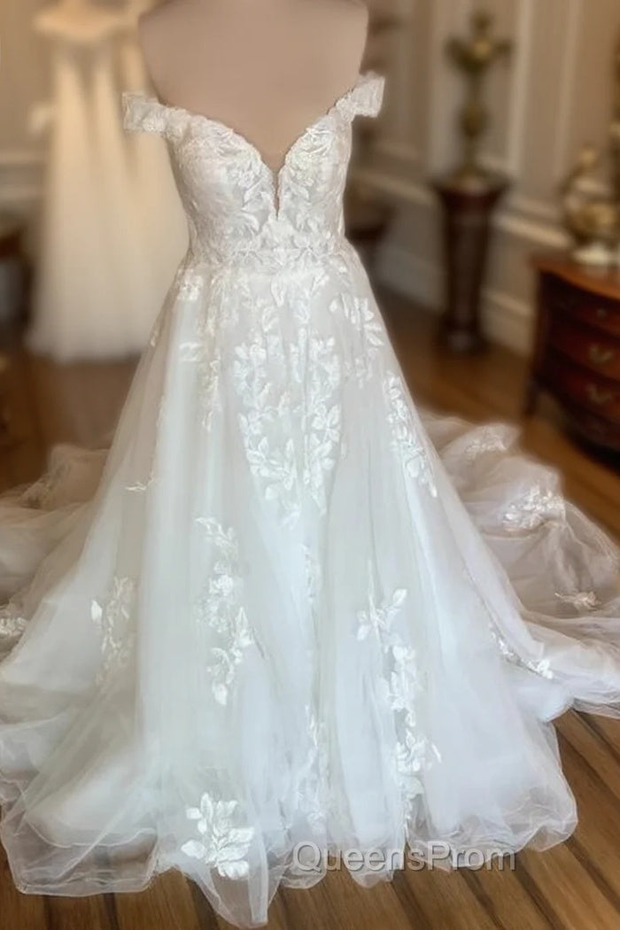 Off The Shoulder Tulle/Lace Wedding Dress Main image