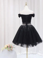 Off The Shoulder Tulle Red Short Evening Prom Dress Lace Up