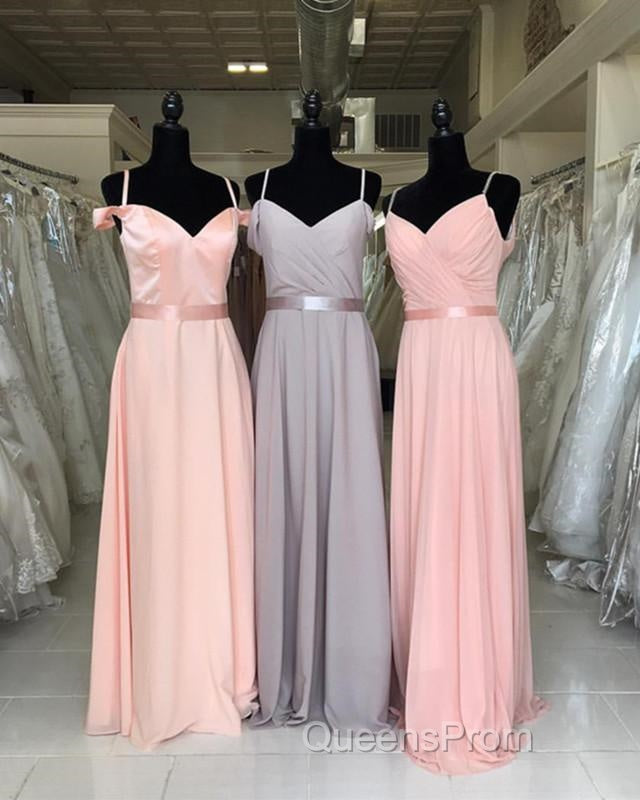 Off The Shoulder V-Neck Chiffon Bridesmaid Dress Floor Length Secondary image