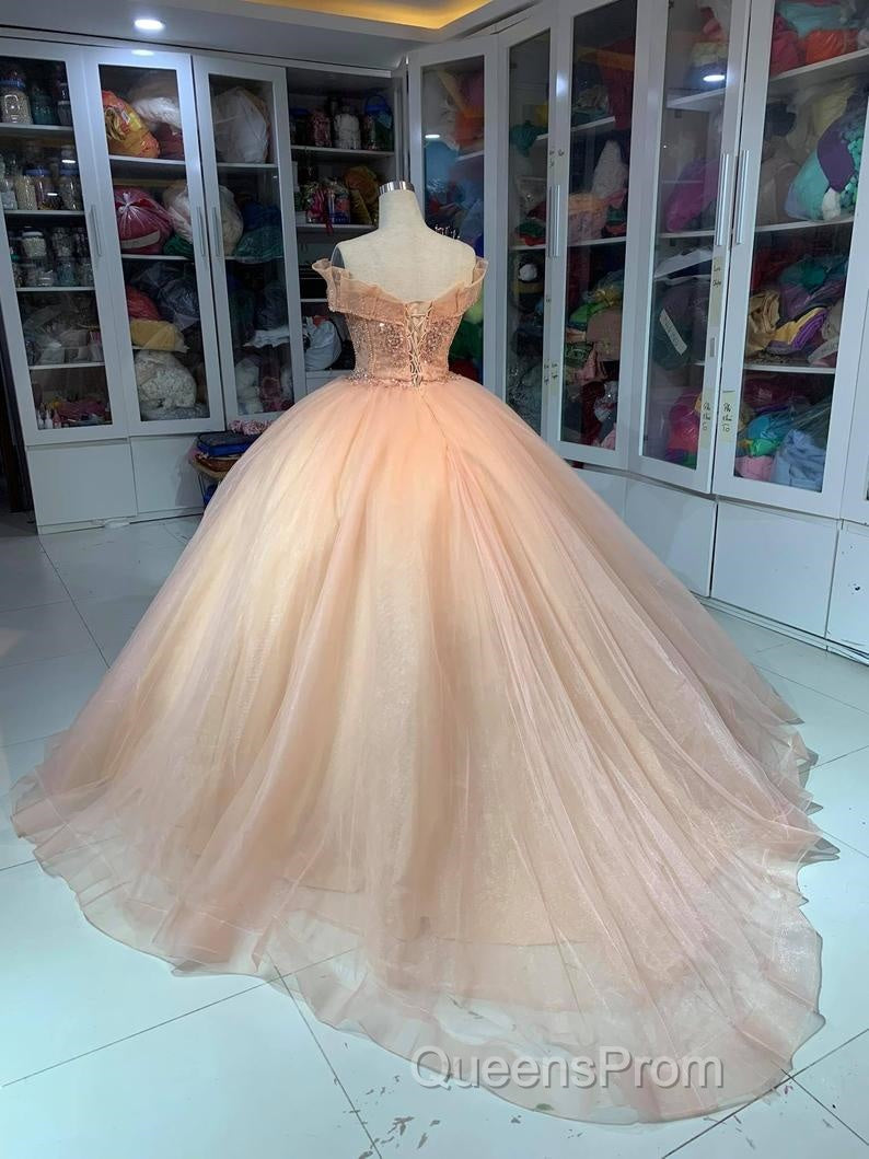 Off The Shoulder Wedding Dress Lace Beads Appliqued Evening Prom Dress Formal Dress Secondary image