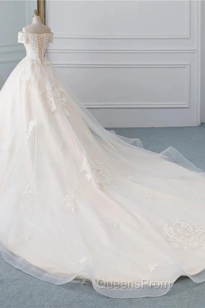 Off-The-Shoulder Wedding Gown With Lace Appliques Secondary image