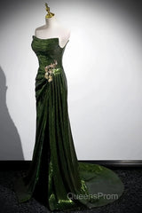 Olive Green Trumpet Mermaid Sequin Evening Prom Dress