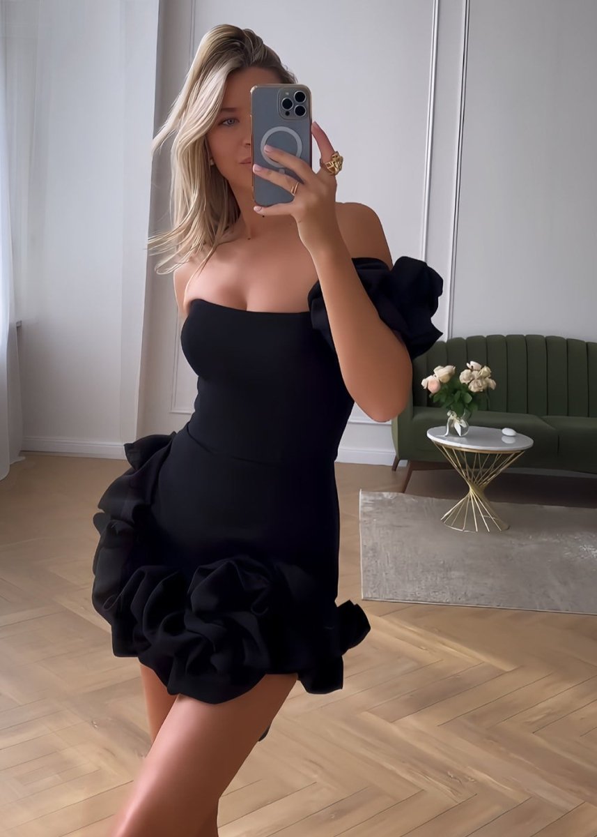 One Shoulder Bodycon Homecoming Dress With Ruffles
