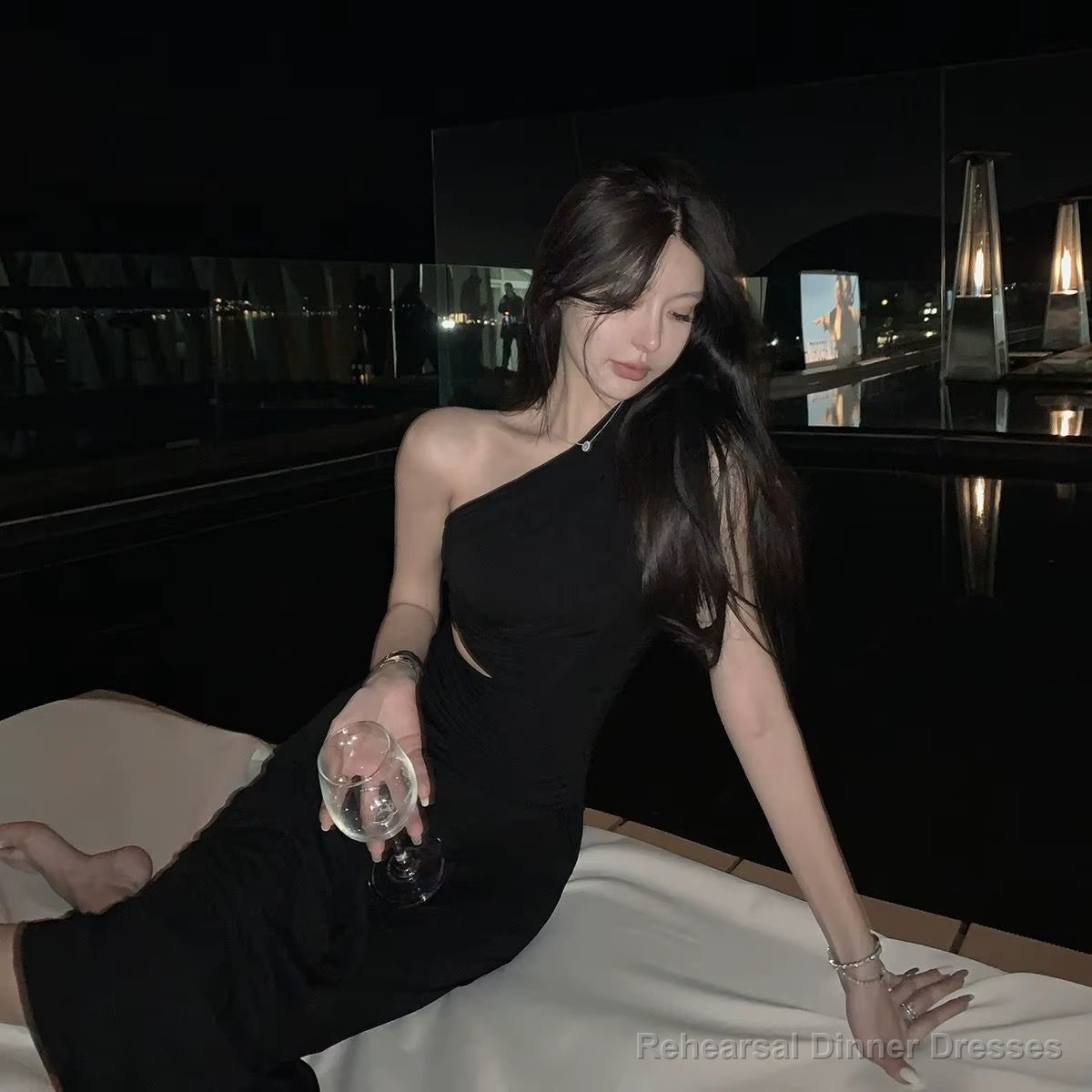 One Shoulder Sexy Tight Elegant Dress For Women, Party Dress Special Occasion Evening Dress