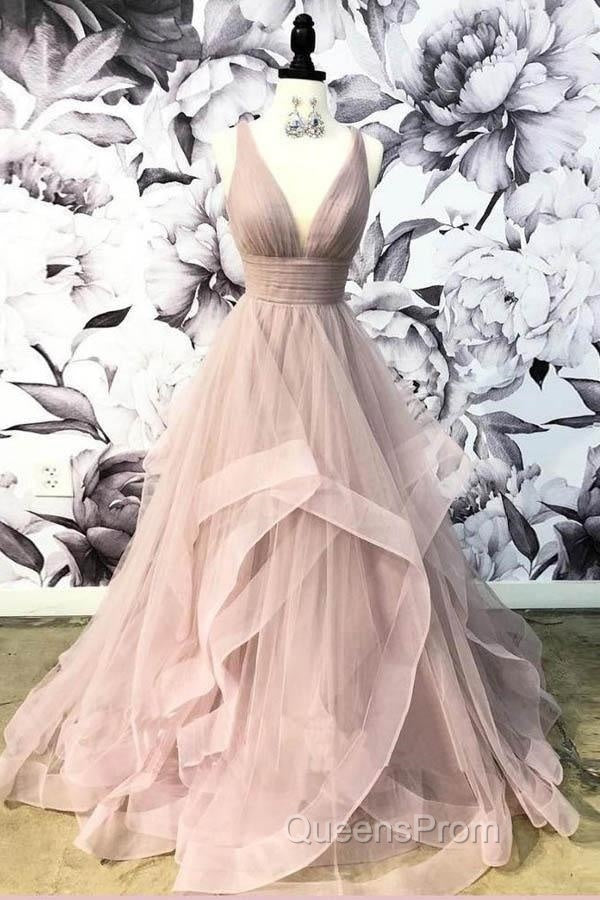 Open Back Dusty Pink Long Evening Prom Dress Simple Evening Prom Dress Long Evening Gowns