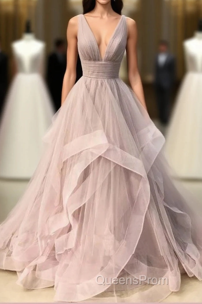 Open Back Dusty Pink Long Evening Prom Dress Simple Evening Prom Dress Long Evening Gowns Main image