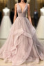 Open Back Dusty Pink Long Evening Prom Dress Simple Evening Prom Dress Long Evening Gowns