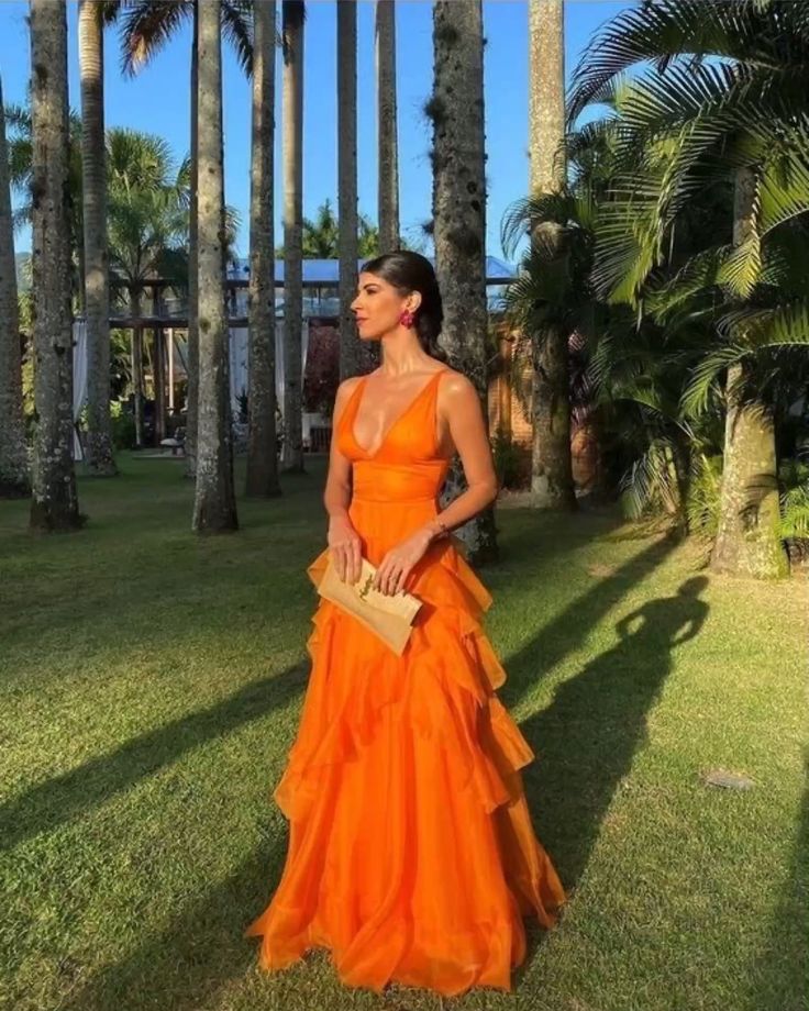 Orange Long Classy Prom Dress, Classy Evening Dress,Party Dress, Classy Dress