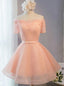 Orange Off the Shoulder Lace Homecoming Dress