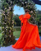 Orange Classy Prom Dress Women Sexy Dress Elegant Party Dress