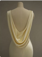 Pastel Yellow Satin Backless Mermaid Long Classy Prom Dress