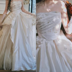 Pearl Pink Strapless A-Line Tulle Long Party Gown With Pearls