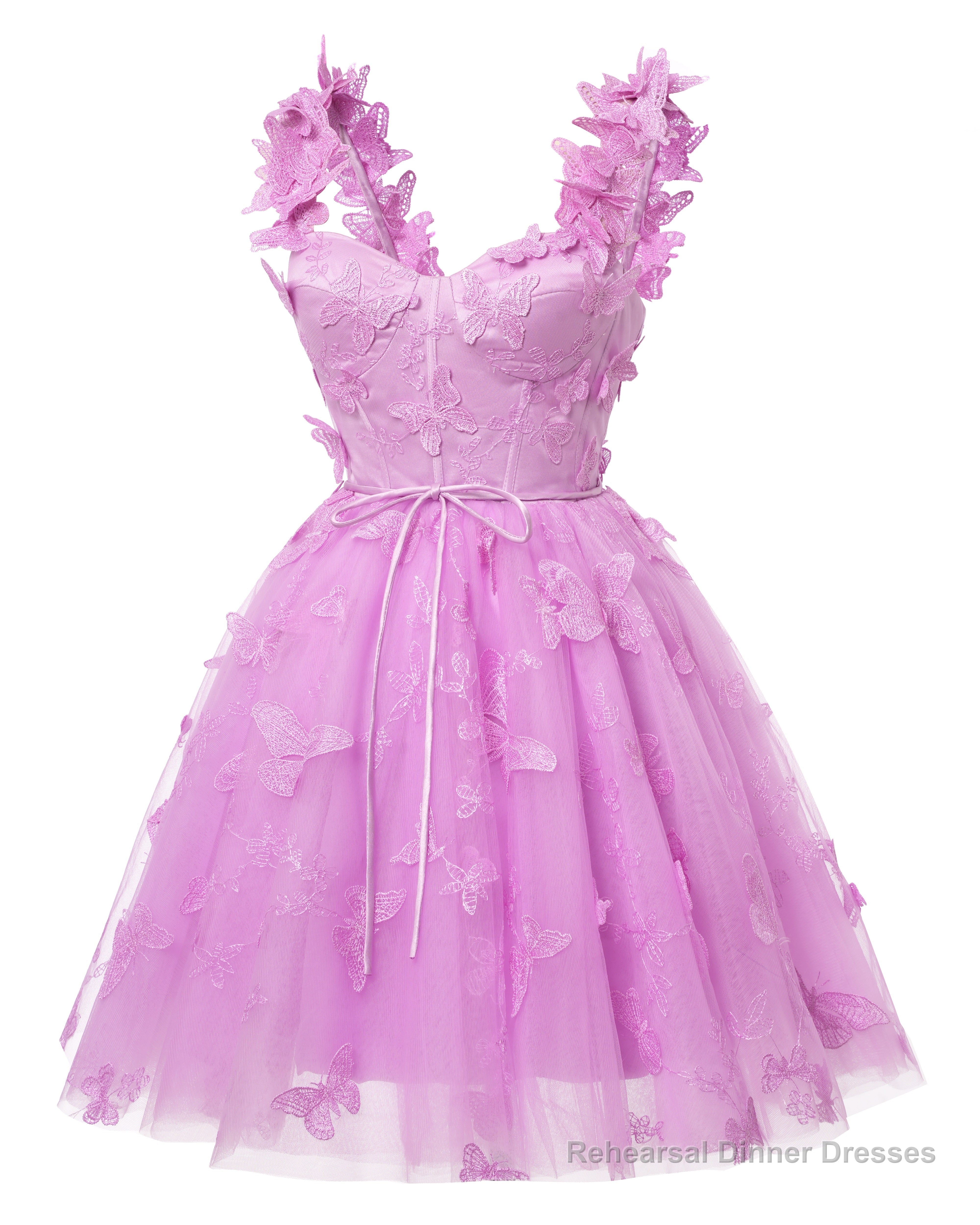 3D Butterfly Lace Applique Tulle Homecoming Dress for Teens Sweetheart Mini Short Prom Dresses Secondary image