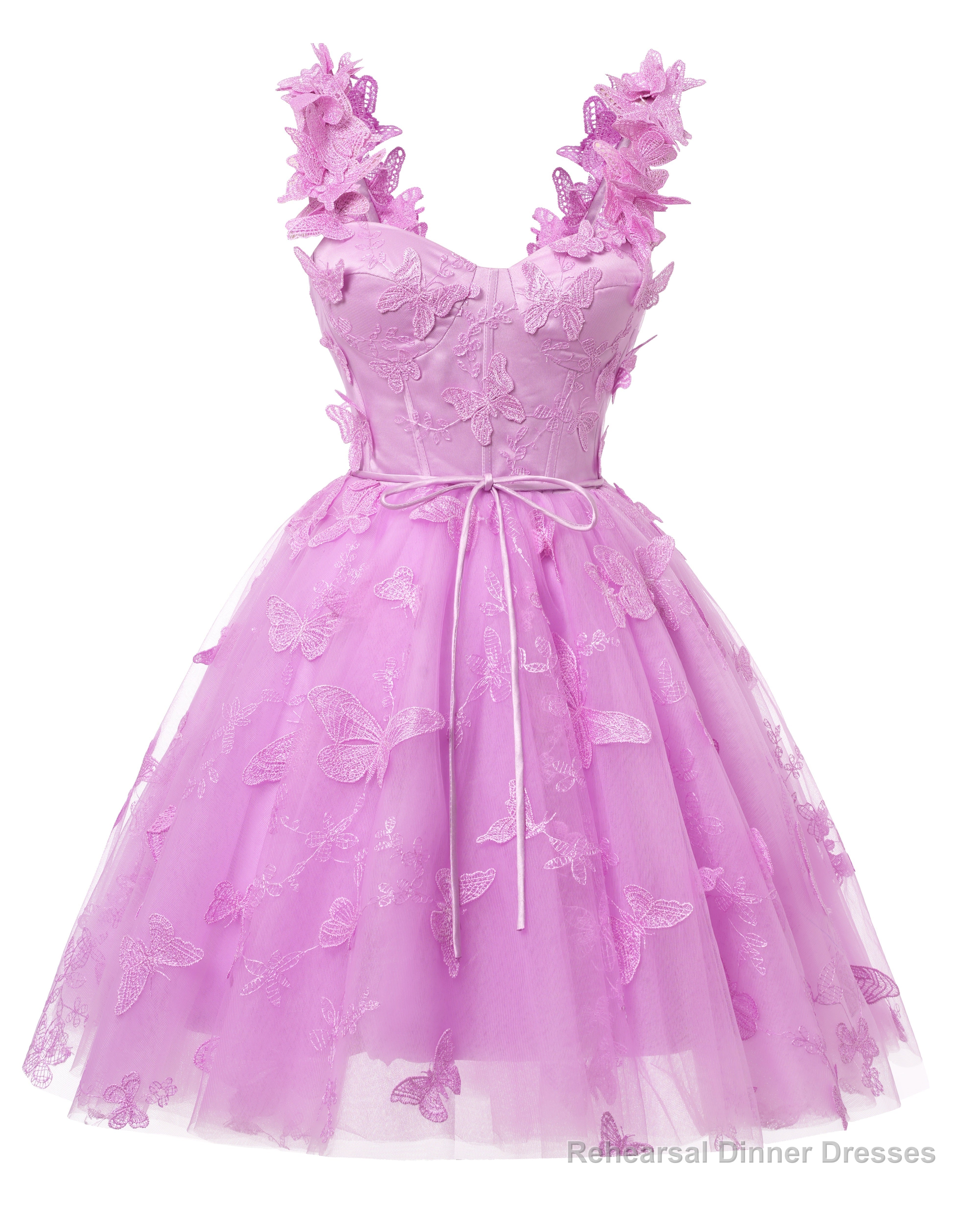 3D Butterfly Lace Applique Tulle Homecoming Dress for Teens Sweetheart Mini Short Prom Dresses Main image