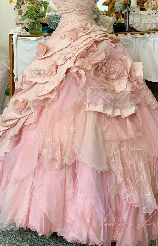 Pink A Line Princess Quinceanera Dress Ball Gown Sweet 16 Dress