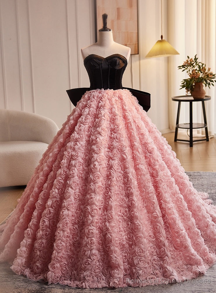 Pink Ball Gown 3D Flower Quinceanera Dress Main image