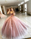 Pink Ball Gown Classy Prom Long Dress Sweetheart Corset