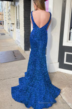 Pink Deep V Neck Mermaid Prom Dress