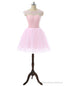 Pink Elegant Homecoming Dresses A-line Cap Sleeves