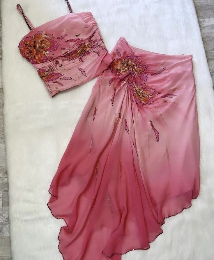 (Out Of Stock)Pink Gorgeous Exquisite Beaded Spaghetti Strap Long Chiffon Elegant Suit Ball Gown Classy Evening Dress Party Dress Classy Prom Dress