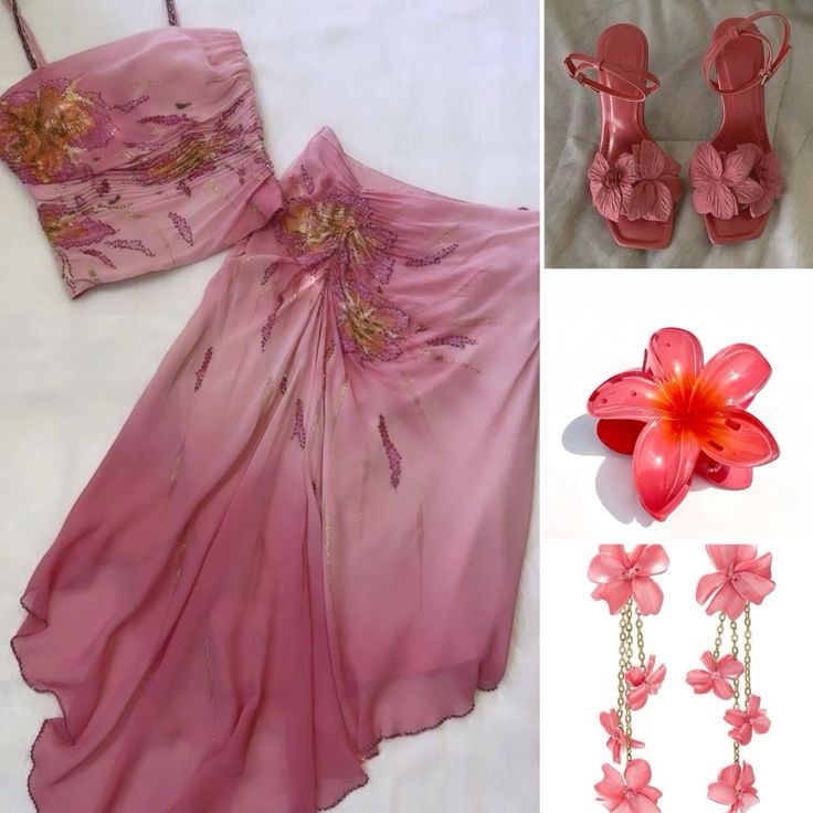 (Out Of Stock)Pink Gorgeous Exquisite Beaded Spaghetti Strap Long Chiffon Elegant Suit Ball Gown Classy Evening Dress Party Dress Classy Prom Dress