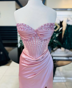 Pink/Green/Blue Gorgeous Shiny Exquisite Beaded Long Slit Elegant Sexy Classy Prom Dress Classy Evening Dress Party Dress