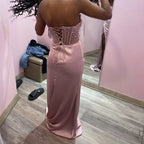 Pink/Green/Blue Gorgeous Shiny Exquisite Beaded Long Slit Elegant Sexy Classy Prom Dress Classy Evening Dress Party Dress