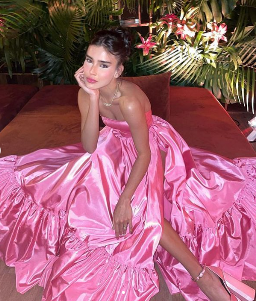 Pink Leg Split Classy Prom Dress Women Sexy Party Dress