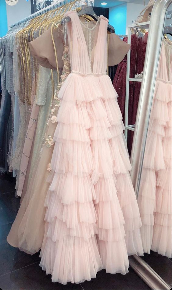 Pink Long Classy Prom Dress Party Dress Main image