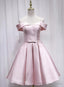 Pink Off Shoulder Bridesmaid Dress, Lovely Party Dress
