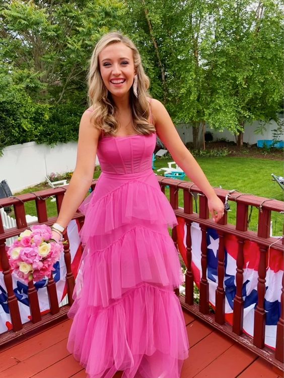 Pink Classy Prom Dress Classy Evening Gown Long Classy Prom Dress Main image