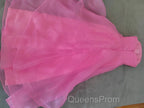 Pink Evening Prom Dress Tulle Evening Gown Strapless Ruffles A-line Simple Evening Prom Dress For Teens