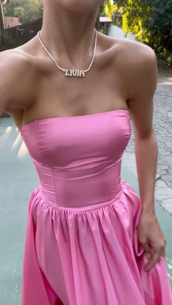 Pink Classy Prom Dress Women Sexy Dress Elegant Party Dress