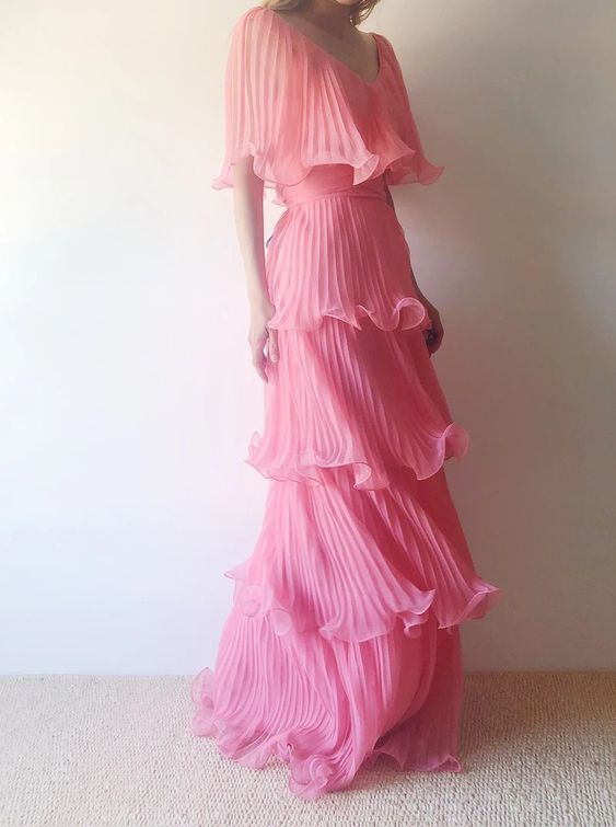 Pink Classy Prom Dress Women Sexy Dress Elegant Party Dress