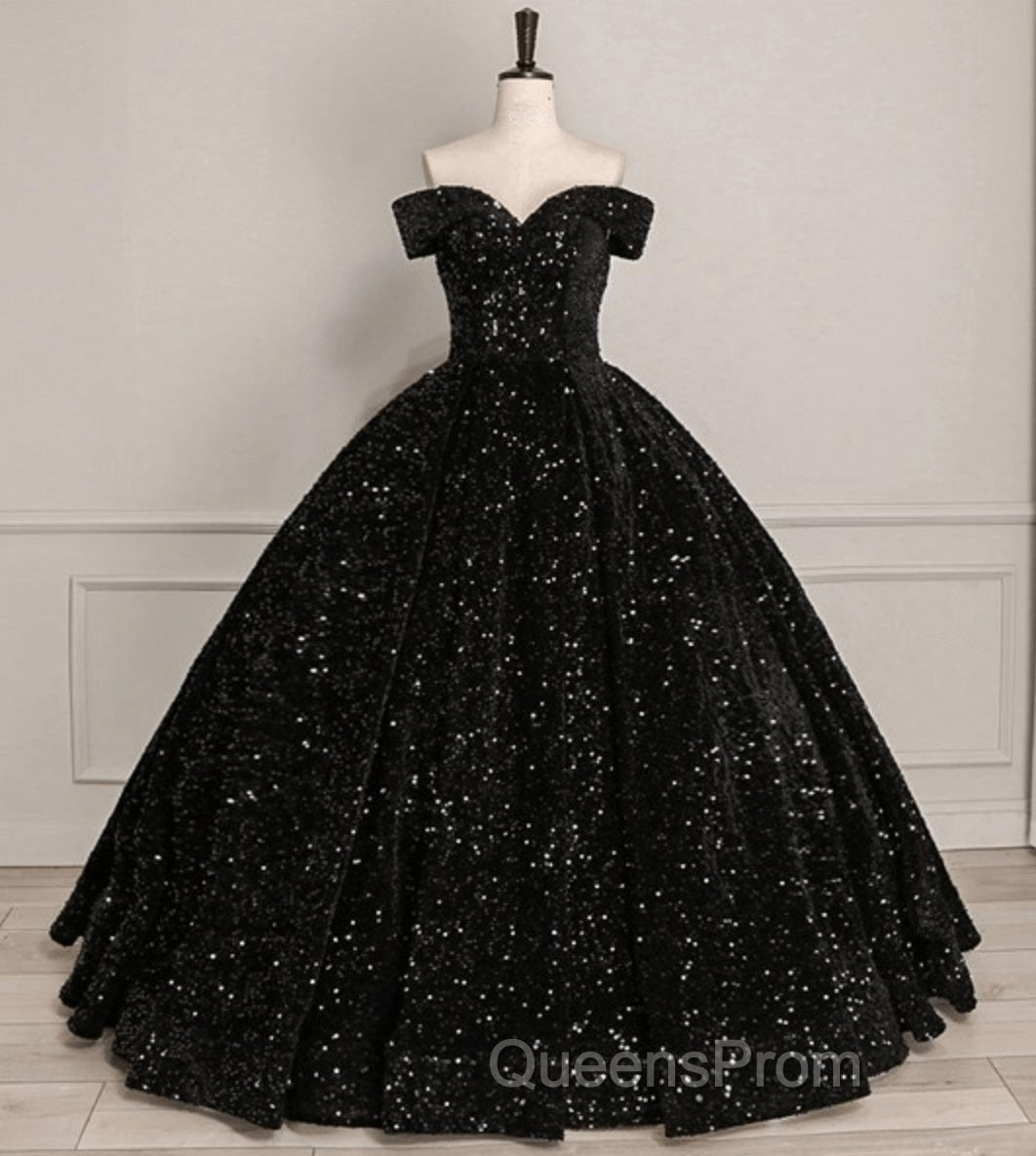 Pink Quinceanera Dress Sequin Off The Shoulder Ball Gown Dress