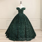 Pink Quinceanera Dress Sequin Off The Shoulder Ball Gown Dress