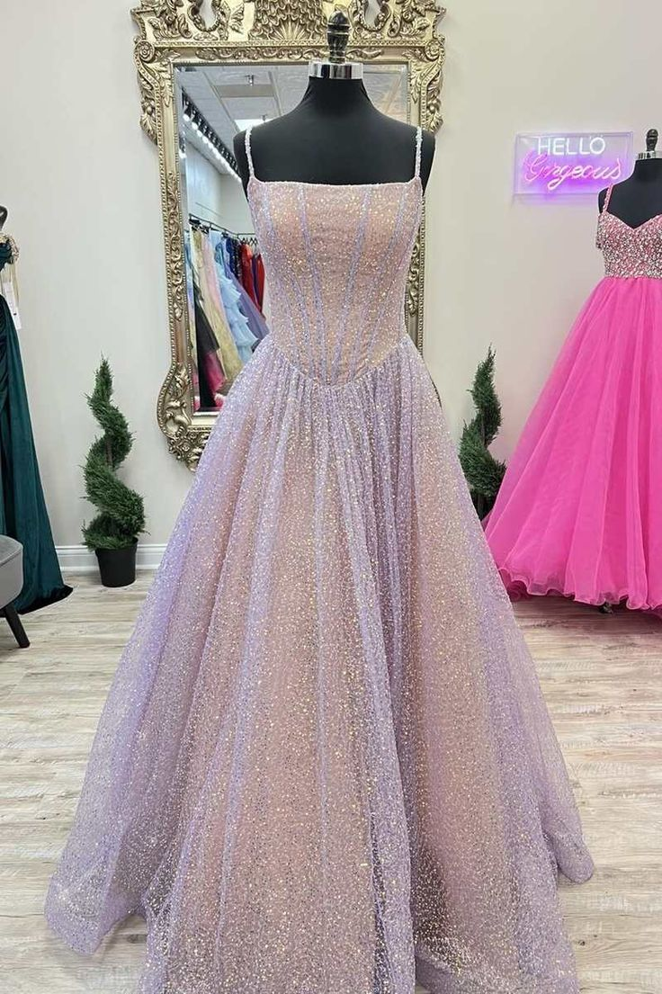 Pink Sequins A-Line Classy Prom Gown Princess Birthday Party Dress Secondary image