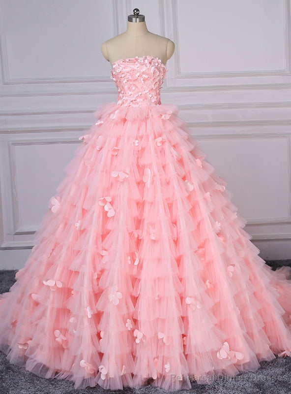 Pink Sexy Strapless Wedding Dress Cake layer Photography Main image