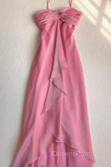 Pink Sheath Long Evening Prom Dress Sweet Formal Party Dress
