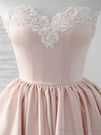 Pink Sweetheart Neck Short Prom Dress Pink Homecoming Dresses