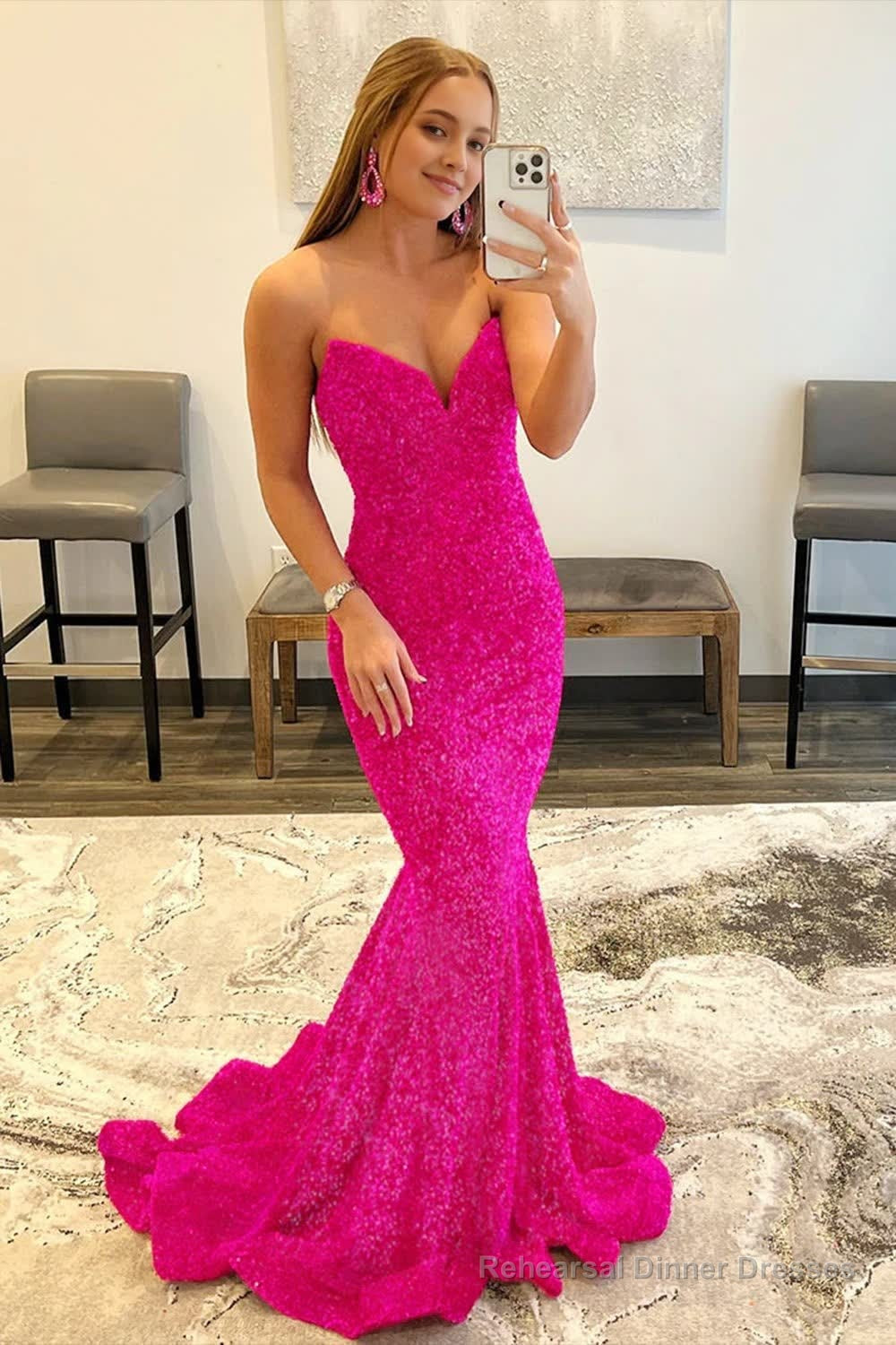 Pink Sweetheart Prom Dress Main image