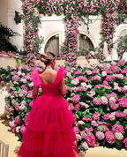 Pink Tulle Classy Prom Dress Long Classy Evening Dress