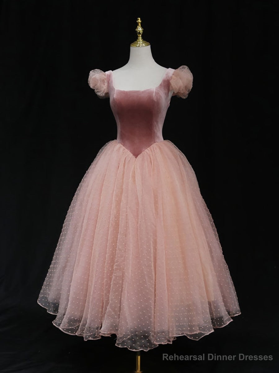 Pink Tulle Short Prom Dress, Pink Tulle Puffy Homecoming Dress Secondary image