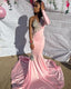 Pink Unique Long Classy Prom Dress Mermaid Party Dress