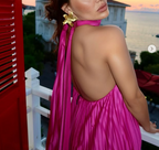 Pink/Green Fashion V-Neck Elegant Long Satin Classy Evening Dress Party Dress Wedding Guest Dress Maternity Dress